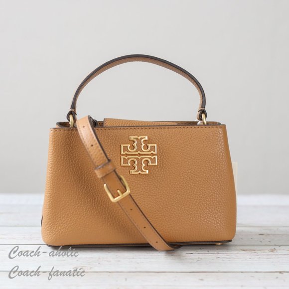 NWT Tory Burch Britten Micro Satchel Leather Crossbody in Tiramisu - Picture 3 of 11